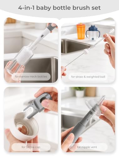 Termichy Baby Bottle Brush Set: 2 Pack Kit 360° Clean All Feeding Essential - Image 6