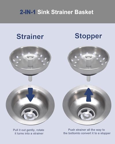 KONE 2PCS Kitchen Sink Basket Strainer Replacement - Image 5