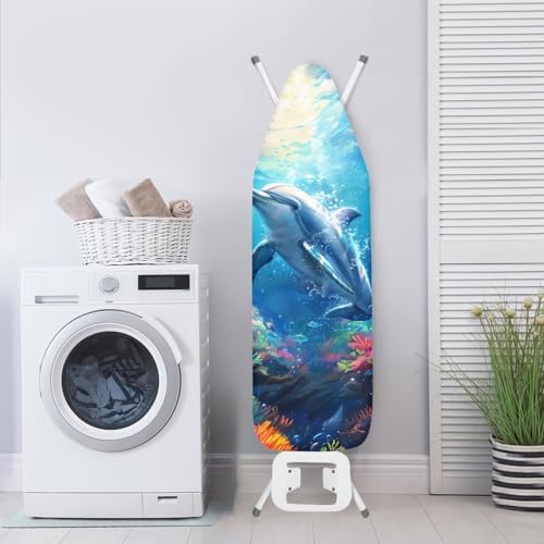 GLENLCWE Underwater Dolphin Print Ironing Board Cover, 54x15 inches - Image 3