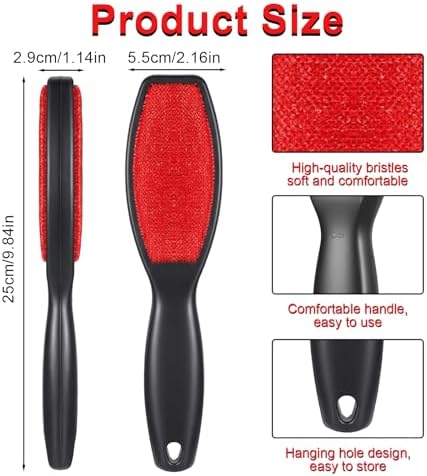 3 Pack Lint Brushes for Clothes, Double-Sided Lint Remover Brush, Reusable Pet - Image 2