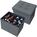 Adjustable Dividers Storage Ottoman Shoe Organizer Box by OrganizerBins