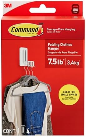 Command Folding Clothes Hanger, 1 Hook, 3 Strips by Unknown