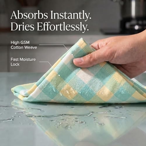 Urban Villa Kitchen Towels Cotton Dish Towels 20”x30” Greensand - Image 2