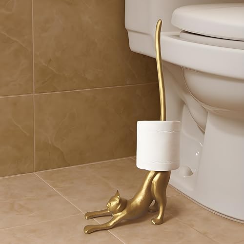 Cat Paper Towel Holder 17'' Cast Iron Paper Towel Holder Funny Toilet Paper - Image 4