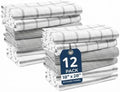 LANE LINEN Kitchen Towels & Dishcloths Set of 12-100% Cotton, Quick-Drying 18” by LaneLinen