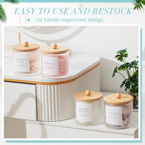 6 Pcs Plastic Holder Dispenser Bathroom Jars - Image 5
