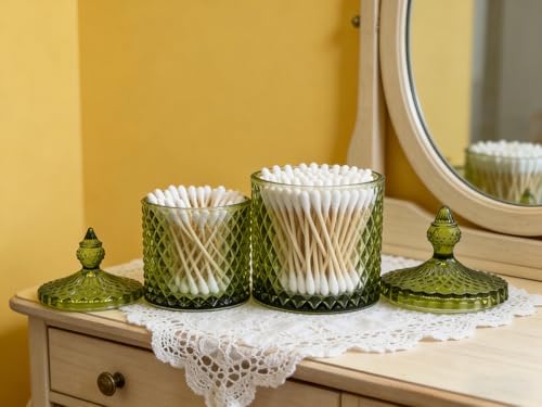 10 oz Olive Green Glass Candy Dish - Image 6