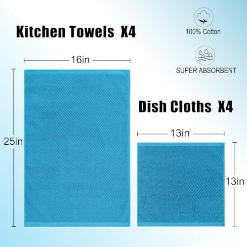 100% Cotton Kitchen Towels and Dishcloths Set - Image 3
