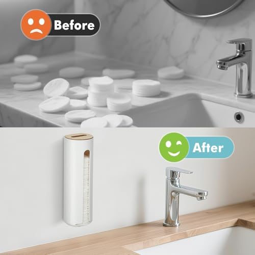 Cotton Pad Holder, Wall Mounted Cotton Rounds Dispenser - Image 5