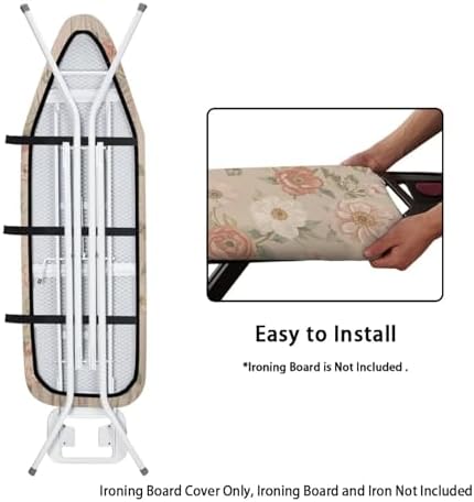 Floral Print Ironing Board Cover, Stretch Scorch Resistant Padding Elastic Edge - Image 4