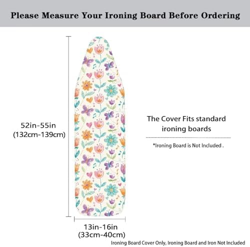 Multi Flower Ironing Board Cover Cover Heat-Reflective Scorch Resistant Soft - Image 5