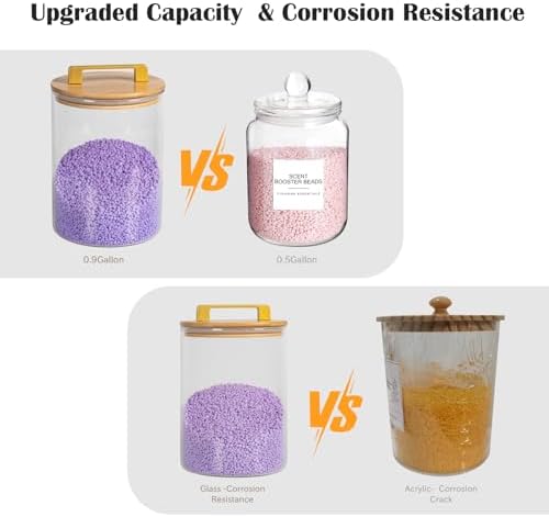 Glass Jars For Laundry Room Organization and Storage, 2 Pack -0.9 Gallon - Image 2