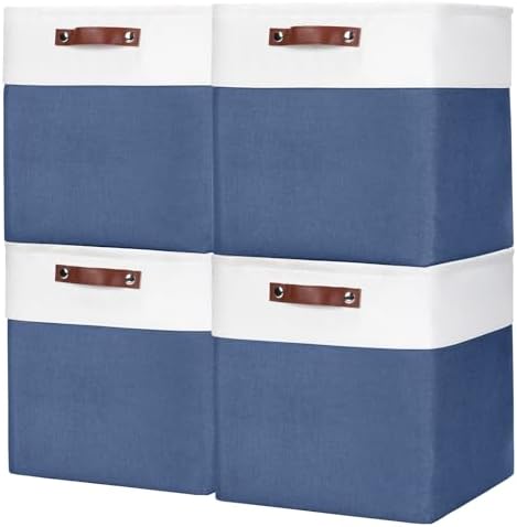 Bagnizer 13x13 Cube Storage Bins, Collapsible Fabric Storage Box, 4 Pack Closet by Bagnizer