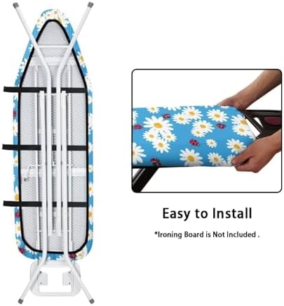 Cute Blue Daisy Thick Padding Ironing Board Covers Stain Resistant Hook and - Image 4
