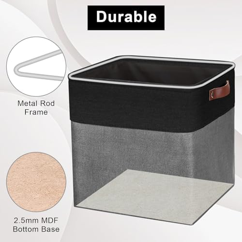 Bagnizer 13x13 Cube Storage Bins, Collapsible Fabric Storage Box, 4 Pack Closet - Image 4