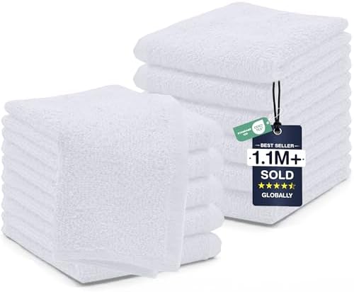 DAN RIVER 12 Pack Cotton Wash Cloths Set by DanRiver