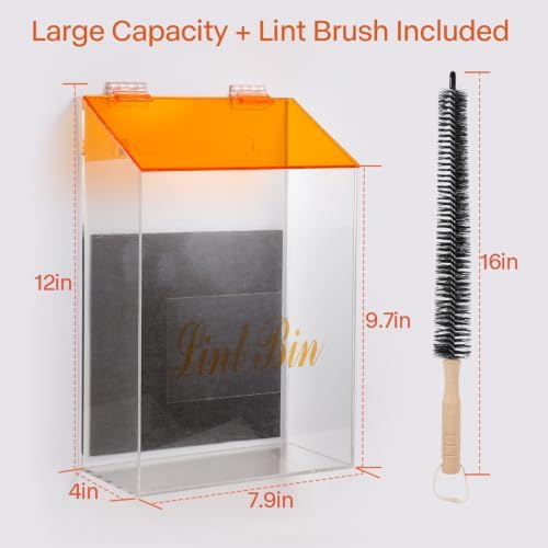 Picowe Magnetic Laundry Storage, Large Clear Acrylic Lint Holder Bin - Image 2