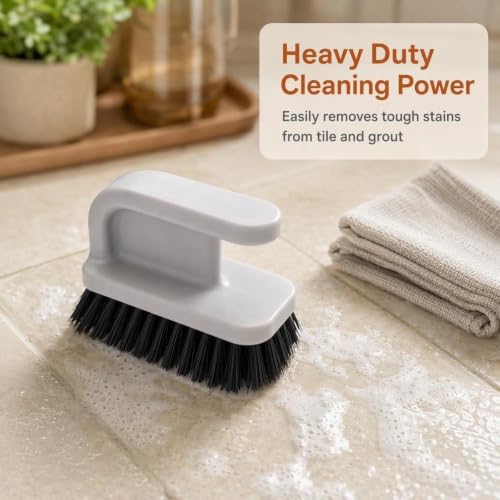 All-Purpose Scrub Brush 2 Pack, Floor & Kitchen Sink, Ergonomic Handle - Image 3