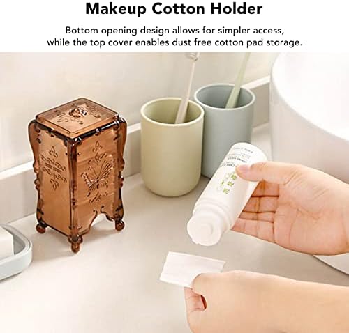Agatige Cotton Pad Holder, Butterfly Rose Flower Cotton Pad Dispenser Cotton - Image 2