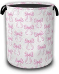 Pink Bow Laundry Hamper, Laundry Baskets, Waterproof Oxford Cloth Toy Storage by Unknown
