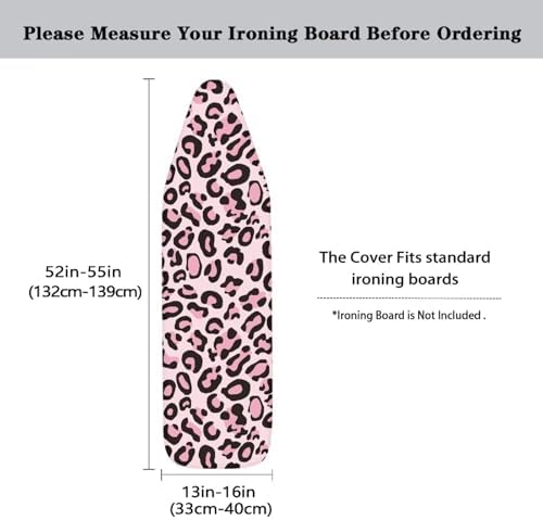 Pink Leopard Print Design Tabletop Ironing Board Cover and Pad Standard Ironing - Image 5