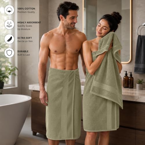 DAN RIVER 600 GSM Cotton Large Bath Towels Set of 4, 27 x 54 Inches - Image 3