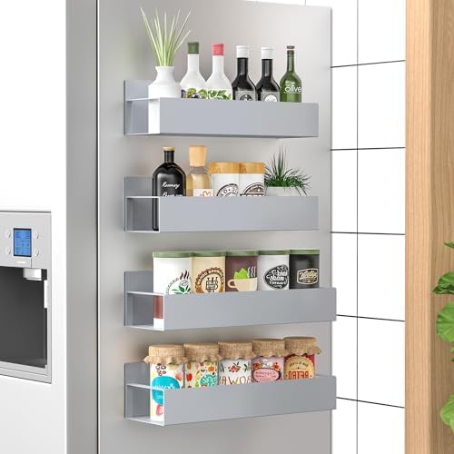 HuggieGems 4 Pack Magnetic Spice Storage Rack Organizer by HuggieGems