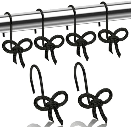 Bow Decorative Shower Curtain Hooks, Rustproof Metal Bowknot Shower Curtain by JTDTH