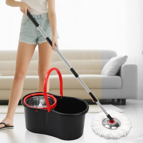 Spin Mop and Bucket with Wringer Set, 360° Spinning Mop and Bucket System with - Image 7