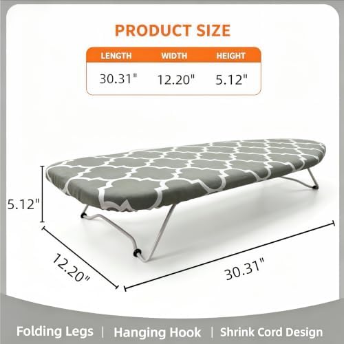 Tabletop Ironing Board with Heat Resistant Cover and Pad - Image 3
