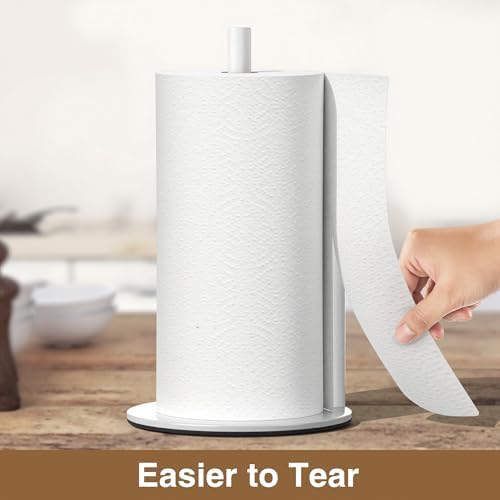 Paper Towel Holder White Stainless Steel Kitchen Countertop Roll Organizer - Image 3