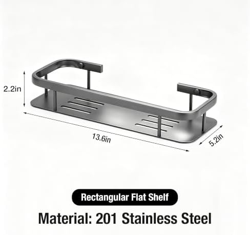 Corner Shower Caddy, 201 Stainless Steel Bathroom Shelf Organizer, Wall Mounted - Image 2