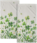 Saint Patrick Day Hand Towels for Bathroom Lucky Clover Shamrocks Daisy by Granbey