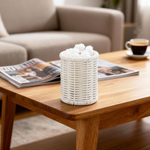 Rattan Jars, Cotton Pad Floss Jar Bathroom Vanity Desk Storage - Image 7