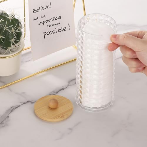 Tecbeauty Cotton Pads Holder Bathroom Storage Makeup Removers Pads Organizer - Image 4