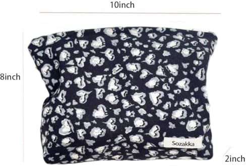 SxoSyo Leopard Makeup Bags, Corduroy Cosmetic Pouch Large Purse - Image 5