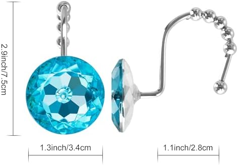 Sunlit Luxury Design Round Aqua Blue Diamond Crystal Gem Bling - Image 2