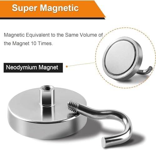 DIYMAG Magnetic Hooks, 170lbs 16pcs Cruise Cabin Essentials Heavy Duty N52 - Image 7