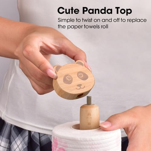 KitchLife Cute Wooden Paper Towel Holder Countertop - Image 4