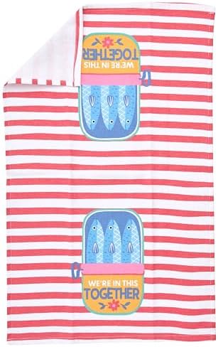 Ritz 4-Piece Kitchen Towel Set, Sardines & Pomodoro Tomato Prints - Image 6