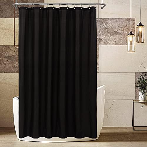 ALYVIA SPRING Extra Long Waterproof Fabric Shower Curtain Liner Black 72x84 - Image 6