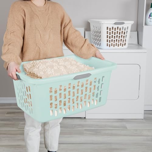 Sterilite Rectangular Laundry Basket, Plastic Clothes Hamper - Image 4