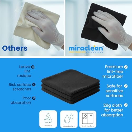 Microfiber Cleaning Cloth Black 12 Pack Premium Microfiber Towels - Image 7