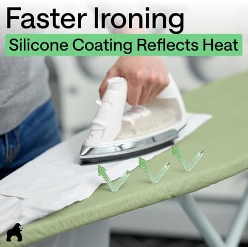 GORILLA GRIP Padded Ironing Board Cover, 15x54 Sage - Image 4