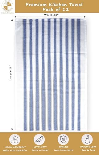 Pack of 12 Cotton Kitchen Towels Set, Dish Towels, Cleaning Rags, Kitchen Dish - Image 4