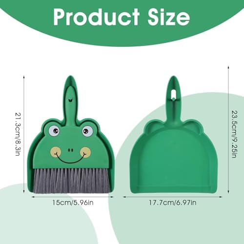 Upgrade Small White Broom and Dustpan Set, Hand Dustpan and Brush Set, Cute - Image 2