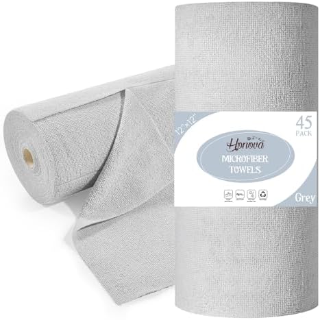 Microfiber Cleaning Cloth Roll 45 Pack, Tear Away by HONOVA