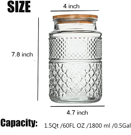 60 FL OZ/0.5 Gal Vintage Glass Food Jar - Image 3