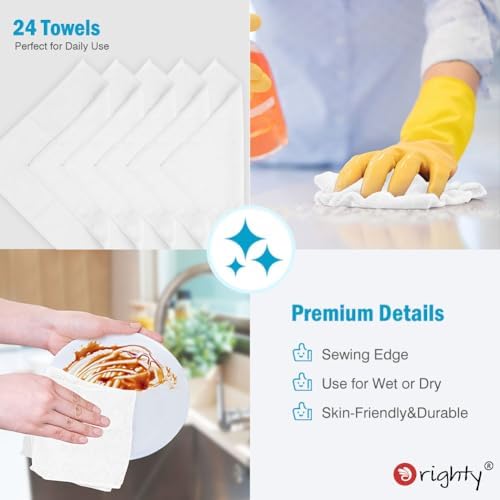 Orighty Microfiber Cleaning Cloth, Cleaning Rags, 24 Pack, 12x11 in - Image 5