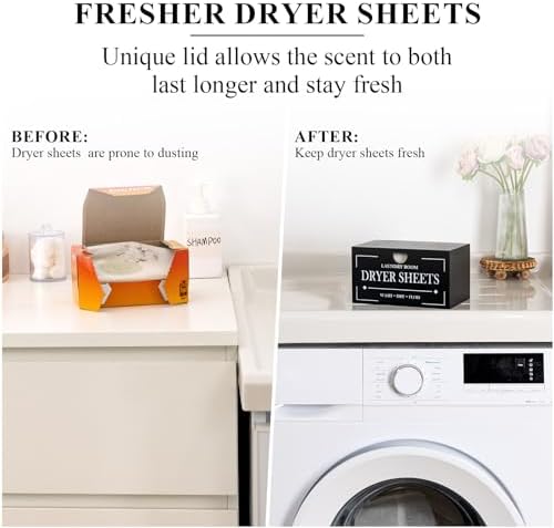 HouseJoy Dryer Sheet Holder-Black Dryer Sheet Container - Image 3
